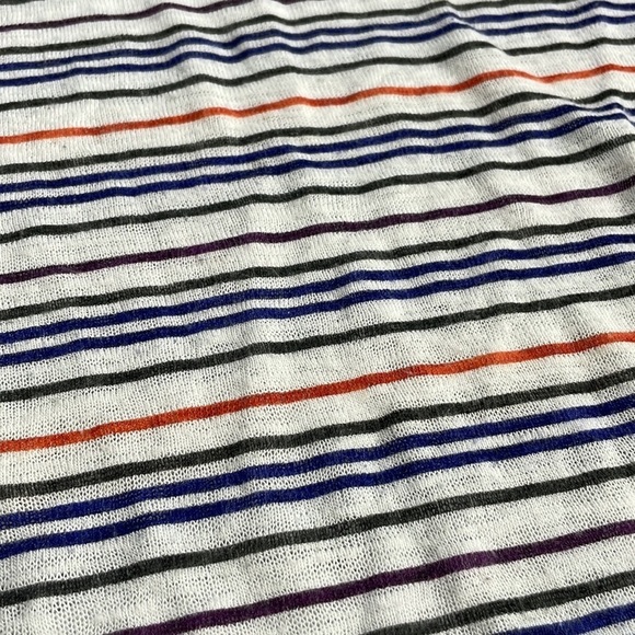 Velvet by Spencer & Graham Striped Knit Tee, White Purple Orange Blue, sz small - Picture 4 of 9